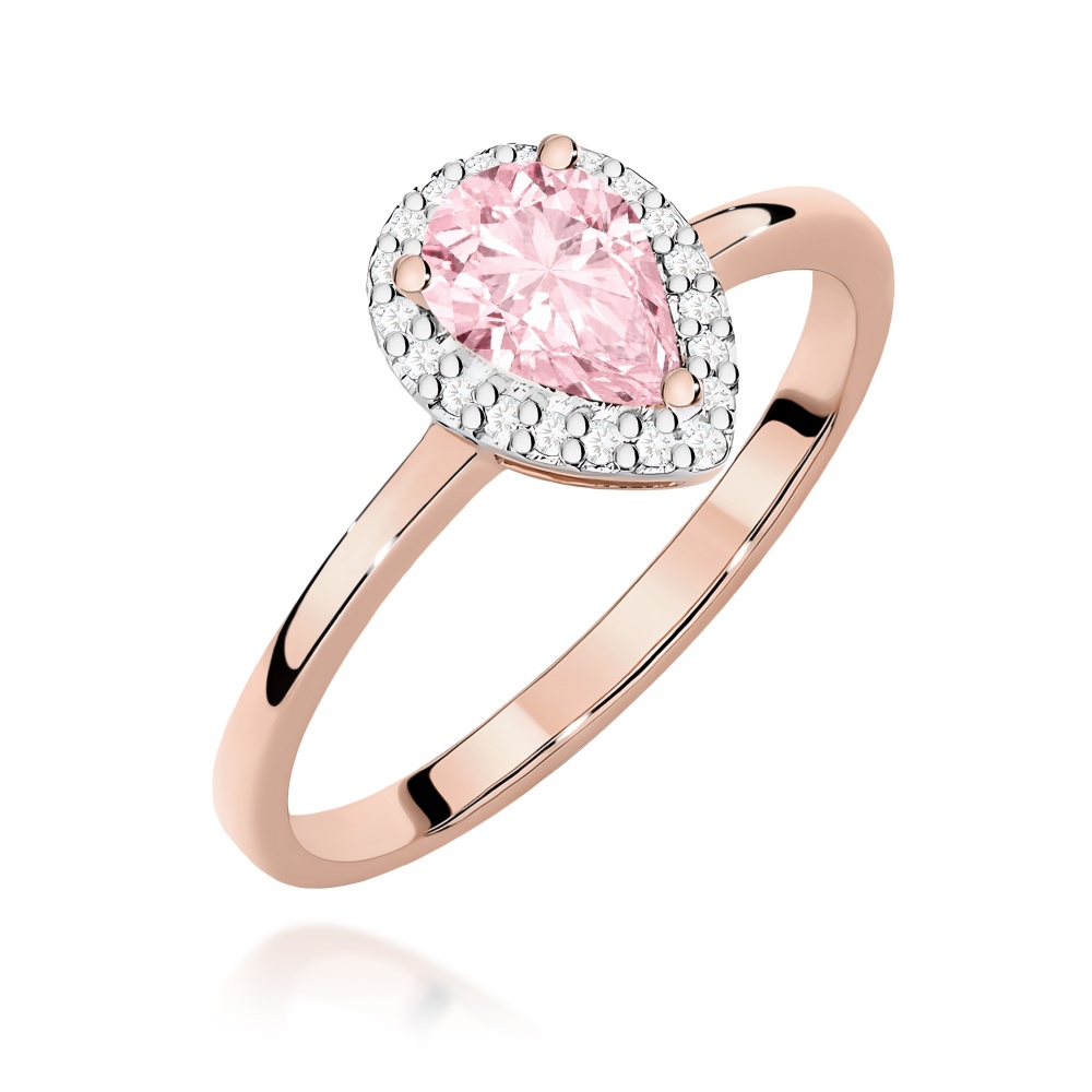 Pierścionek W0455 Diament Laboratoryjny różowy 0,50ct różowe złoto