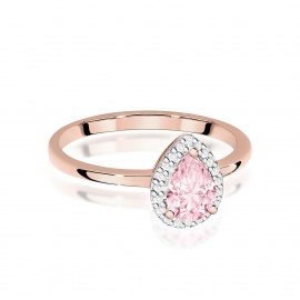 Pierścionek W0455 Diament Laboratoryjny różowy 0,50ct różowe złoto