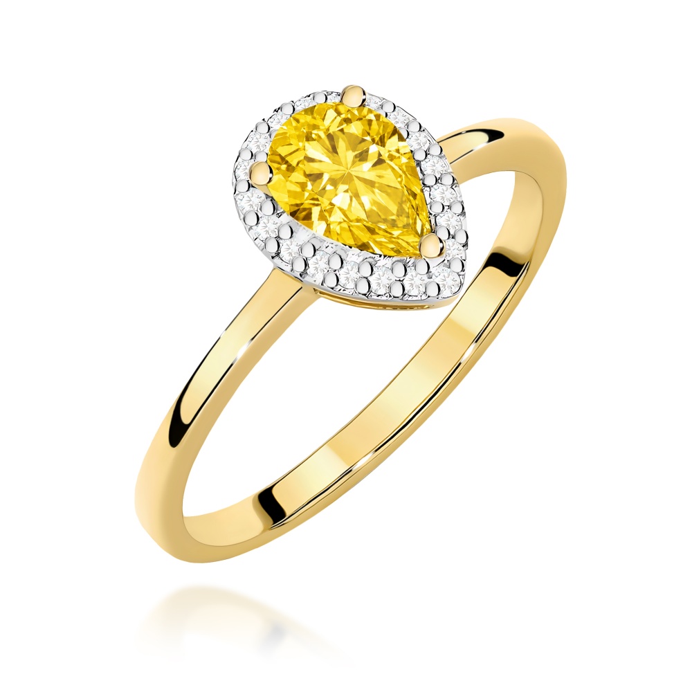 Pierścionek W0455 Diament Laboratoryjny żółty 0,50ct żółte złoto