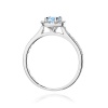 Pierścionek W0477 Diament Laboratoryjny niebieski 0,50ct białe złoto