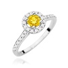 Pierścionek W0477 Diament Laboratoryjny żółty 0,50ct białe złoto