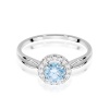 Pierścionek W0538 Diament Laboratoryjny niebieski 0,50ct białe złoto