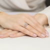 Pierścionek W0538 Diament Laboratoryjny niebieski 0,50ct białe złoto
