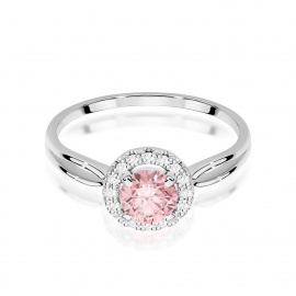 Pierścionek W0538 Diament Laboratoryjny różowy 0,50ct białe złoto