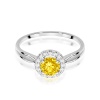Pierścionek W0538 Diament Laboratoryjny żółty 0,50ct białe złoto