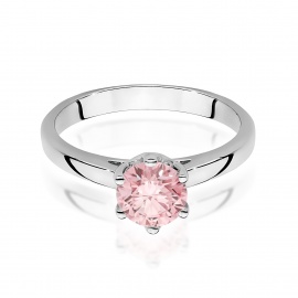 Pierścionek W0540 Diament Laboratoryjny różowy 1,00ct białe złoto