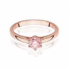 Pierścionek W0540 Diament Laboratoryjny różowy 0,50ct różowe złoto