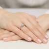 Pierścionek W0543 Diament Laboratoryjny niebieski 1,00ct różowe złoto