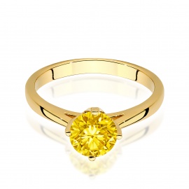 Pierścionek W0543 Diament Laboratoryjny żółty 1,00ct żółte złoto