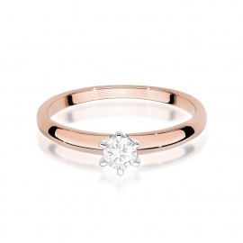Pierścionek W0679 Diament Laboratoryjny 0,25ct różowe złoto