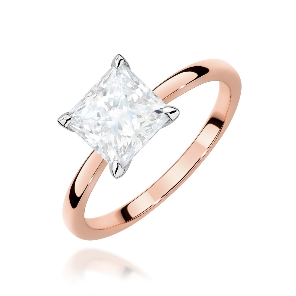 Pierścionek W0690 Diament Laboratoryjny 1,50ct różowe złoto