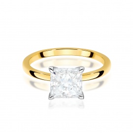 Pierścionek W0690 Diament Laboratoryjny 1,50ct żółte złoto