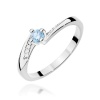 Pierścionek W0262 Diament Laboratoryjny niebieski 0,15ct białe złoto