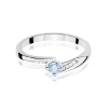 Pierścionek W0262 Diament Laboratoryjny niebieski 0,15ct białe złoto