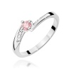 Pierścionek W0262 Diament Laboratoryjny różowy 0,15ct białe złoto