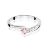 Pierścionek W0262 Diament Laboratoryjny różowy 0,15ct białe złoto
