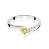 Pierścionek W0262 Diament Laboratoryjny żółty 0,15ct białe złoto