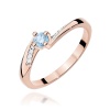 Pierścionek W0262 Diament Laboratoryjny niebieski 0,15ct różowe złoto