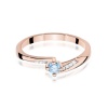 Pierścionek W0262 Diament Laboratoryjny niebieski 0,15ct różowe złoto