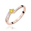 Pierścionek W0262 Diament Laboratoryjny żółty 0,15ct różowe złoto