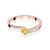 Pierścionek W0262 Diament Laboratoryjny żółty 0,15ct różowe złoto