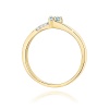 Pierścionek W0262 Diament Laboratoryjny niebieski 0,15ct żółte złoto