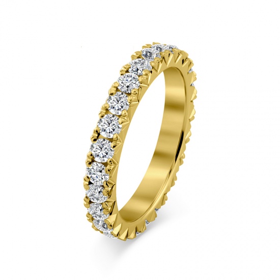 Złota Obrączka 3mm z Diamentami Laboratoryjnymi pr.585