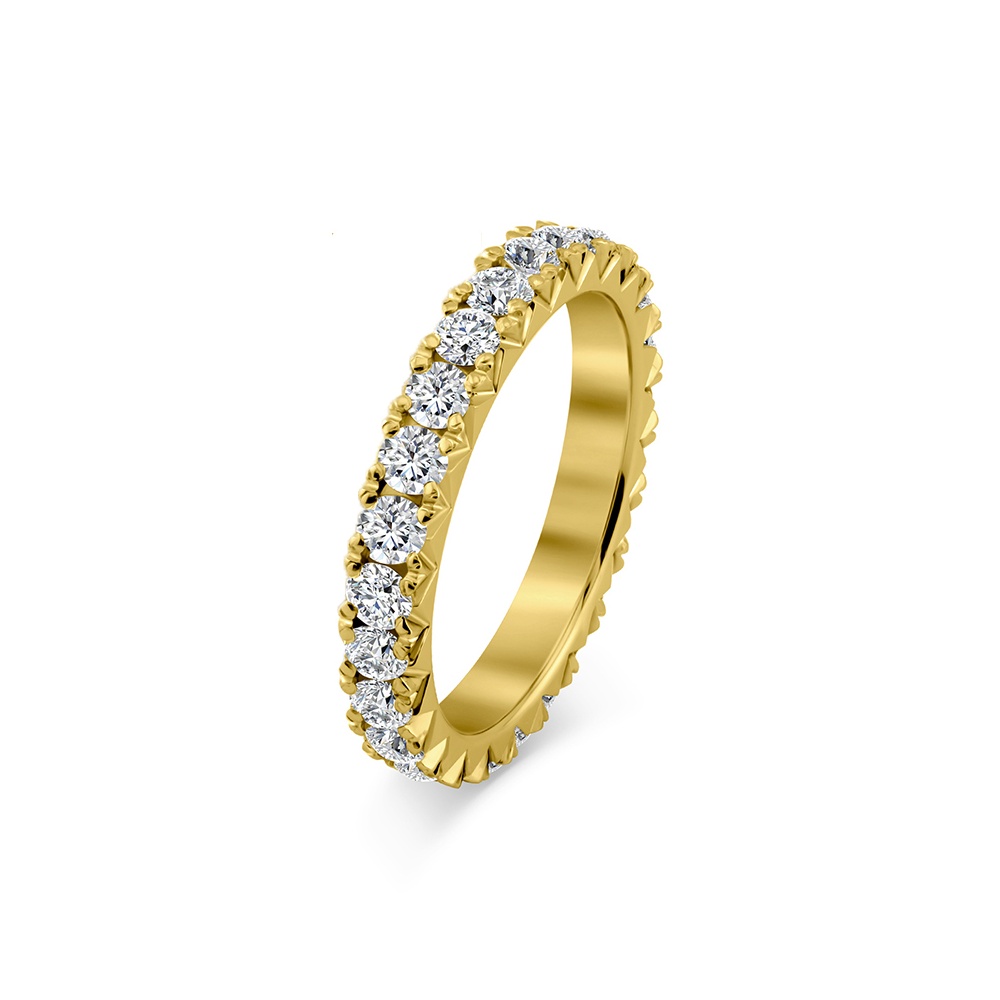 Złota Obrączka 3mm z Diamentami Laboratoryjnymi pr.585