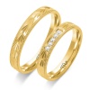 Złote Obrączki 4mm Zdobione z Diamentami pr.585