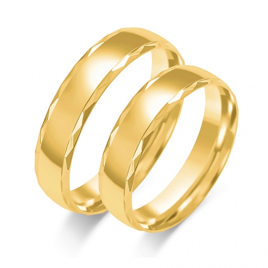 Złote Obrączki 5mm Zaokrąglone z Fazą pr.585