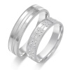 Złote Obrączki 5mm Płaskie z Diamentami pr.585