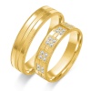Złote Obrączki 5mm Płaskie z Diamentami pr.585
