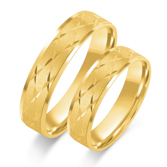 Złote Obrączki 5mm Zdobione pr.585