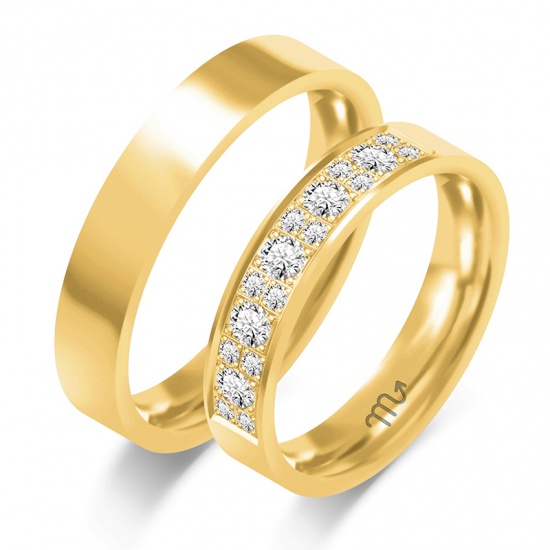Złote Obrączki 4,5mm z Diamentami pr.585