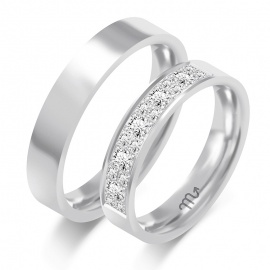 Złote Obrączki 4,5mm z Diamentami pr.585
