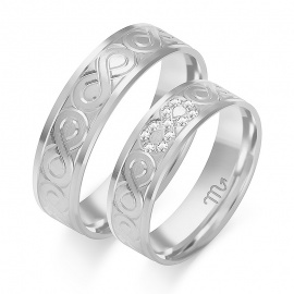 Złote Obrączki 6mm z Diamentami Nieskończoność pr.585