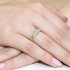 Pierścionek Diament Laboratoryjny niebieski 0,50ct żółte złoto
