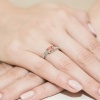 Pierścionek Diament Laboratoryjny różowy 0,50ct białe złoto