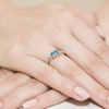 Pierścionek Diament Laboratoryjny niebieski 0,50ct różowe złoto