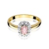 Pierścionek Diament Laboratoryjny różowy 0,50ct żółte złoto