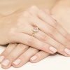 Pierścionek Diament Laboratoryjny różowy 0,50ct żółte złoto