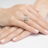 Pierścionek Diament Laboratoryjny niebieski 0,50ct białe złoto