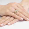 Pierścionek Diament Laboratoryjny niebieski 0,50ct żółte złoto