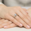Pierścionek Diament Laboratoryjny niebieski 1,00ct białe złoto