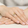 Pierścionek Diament Laboratoryjny żółty 0,50ct białe złoto