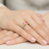 Pierścionek Diament Laboratoryjny różowy 1,00ct żółte złoto