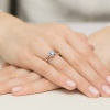 Pierścionek Diament Laboratoryjny niebieski 1,00ct różowe złoto