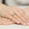 Pierścionek Diament Laboratoryjny niebieski 1,00ct żółte złoto