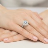 Pierścionek Diament Laboratoryjny niebieski 1,00ct białe złoto