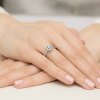 Pierścionek Diament Laboratoryjny niebieski 0,50ct białe złoto